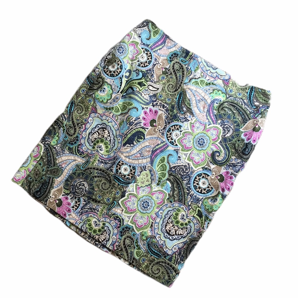 Talbots Pastel Paisley Pencil Skirt - Picture 2 of 9